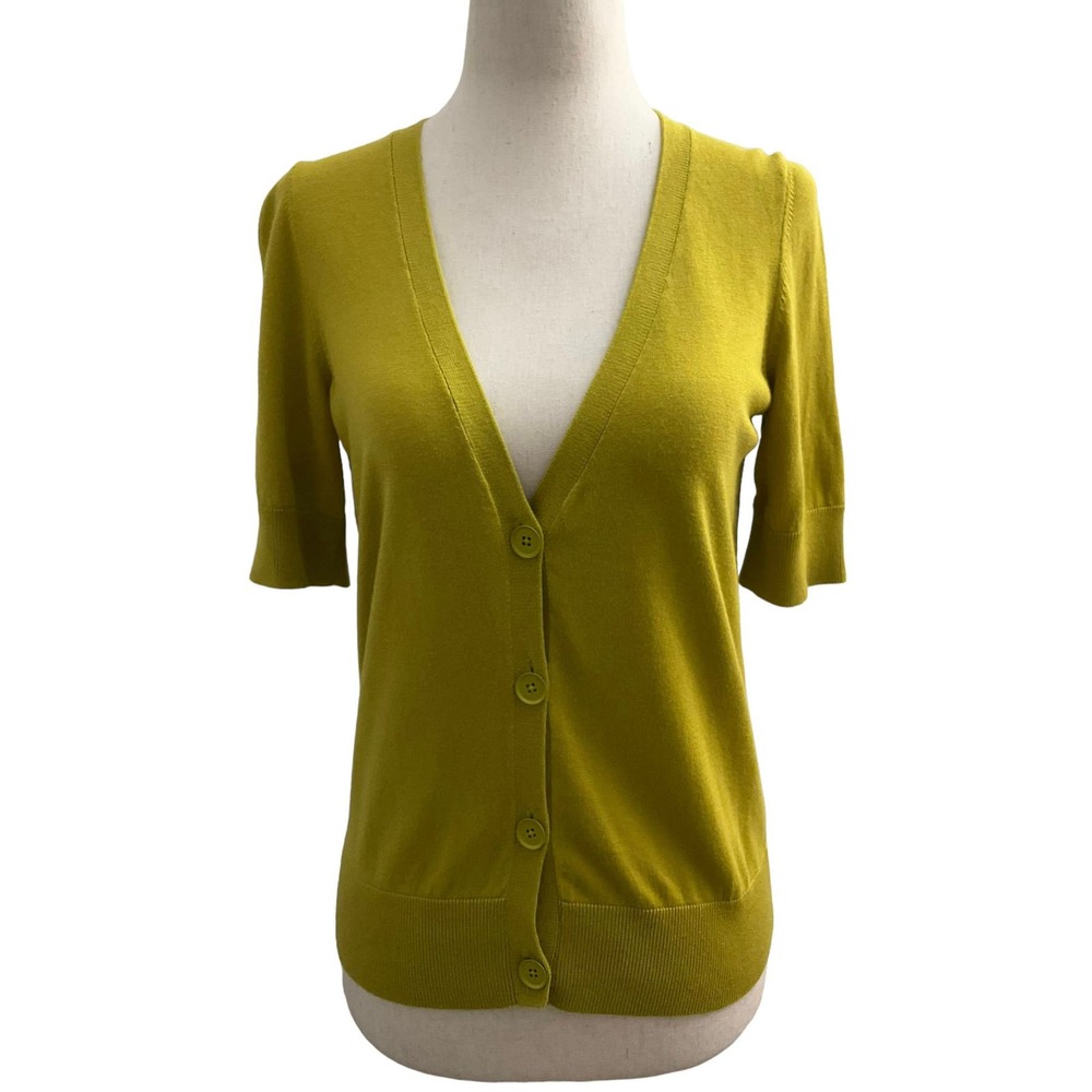 Talbots Yellow Mustard Knit Top Blouse‎ Size XS 39-18